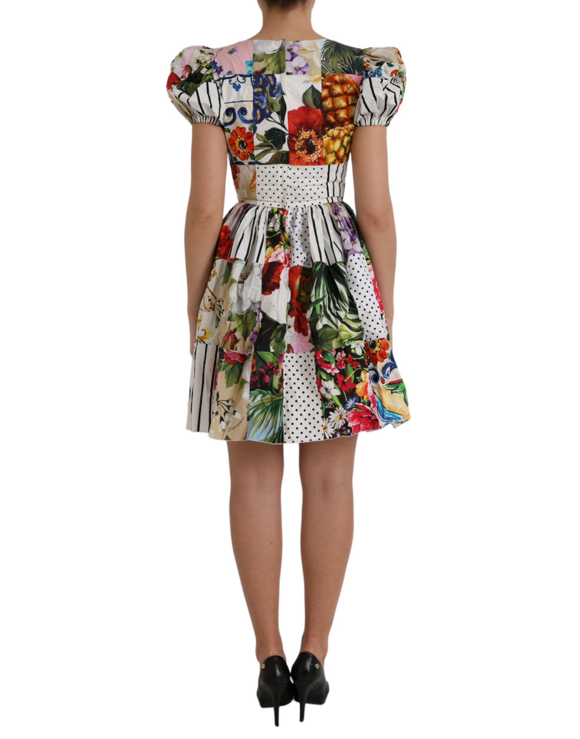 Patchwork Cotton Aline Mini Women's Dress - Dolce & Gabbana - Modalova