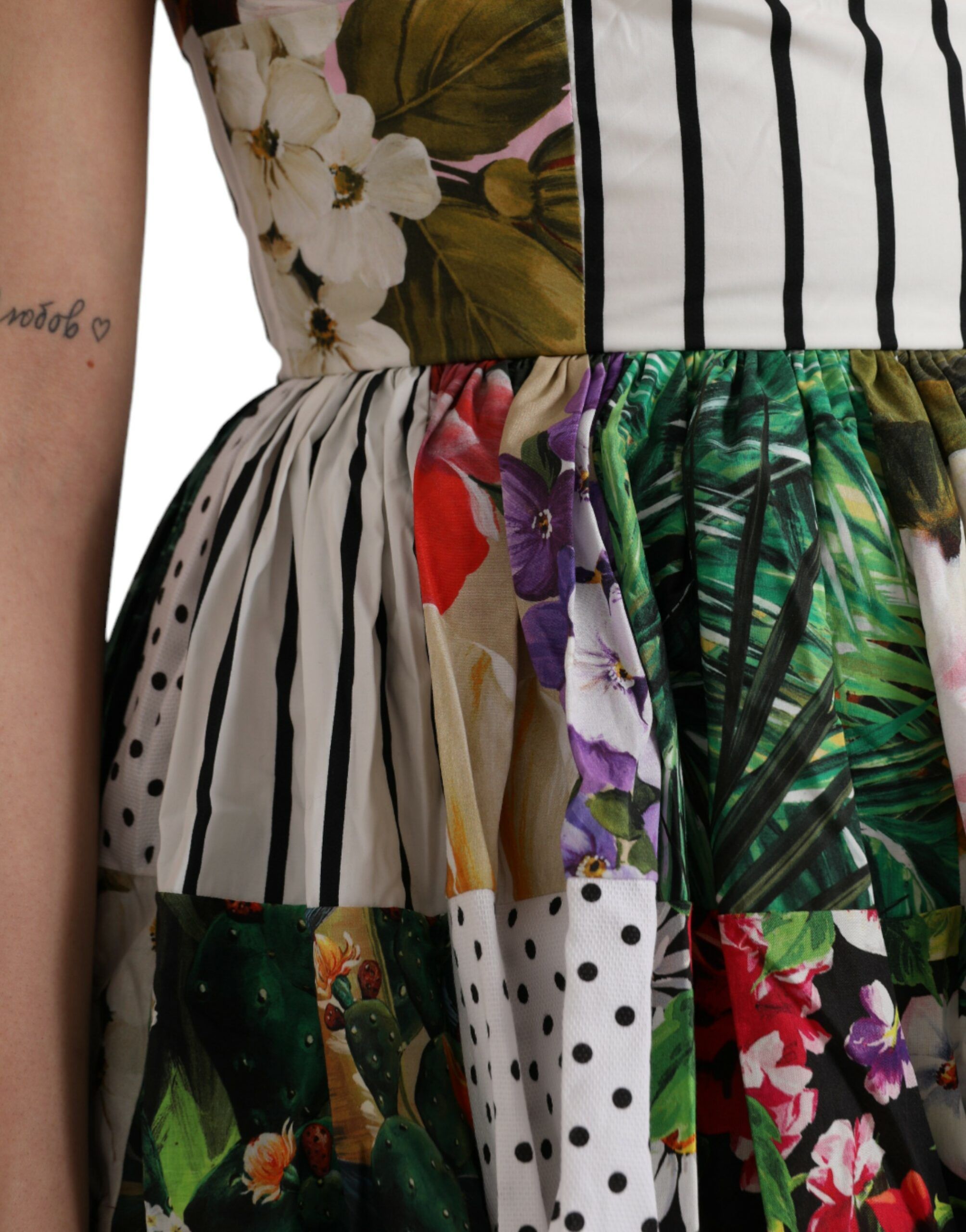 Patchwork Cotton Aline Mini Women's Dress - Dolce & Gabbana - Modalova