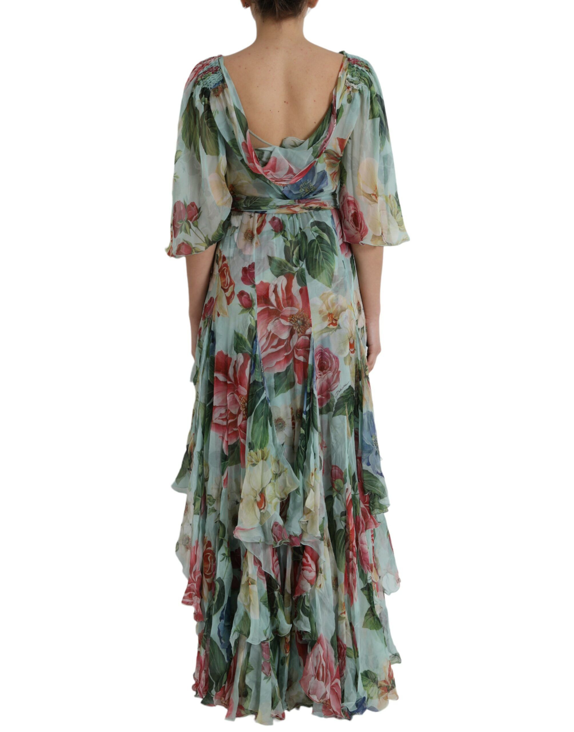 Floral Print Tiered Long Maxi Women's Dress - Dolce & Gabbana - Modalova