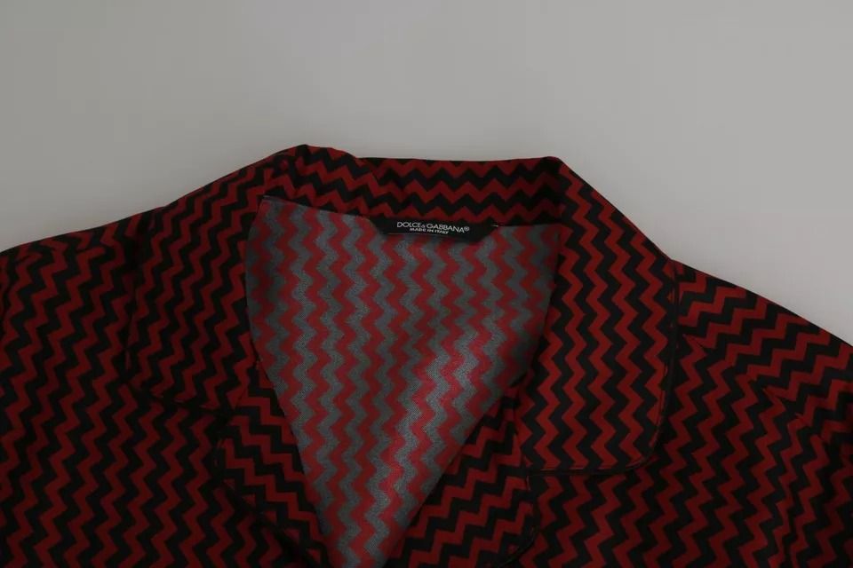 Red Zigzag Pattern Casual Men's Shirt (Pre-Owned) - Dolce & Gabbana - Modalova
