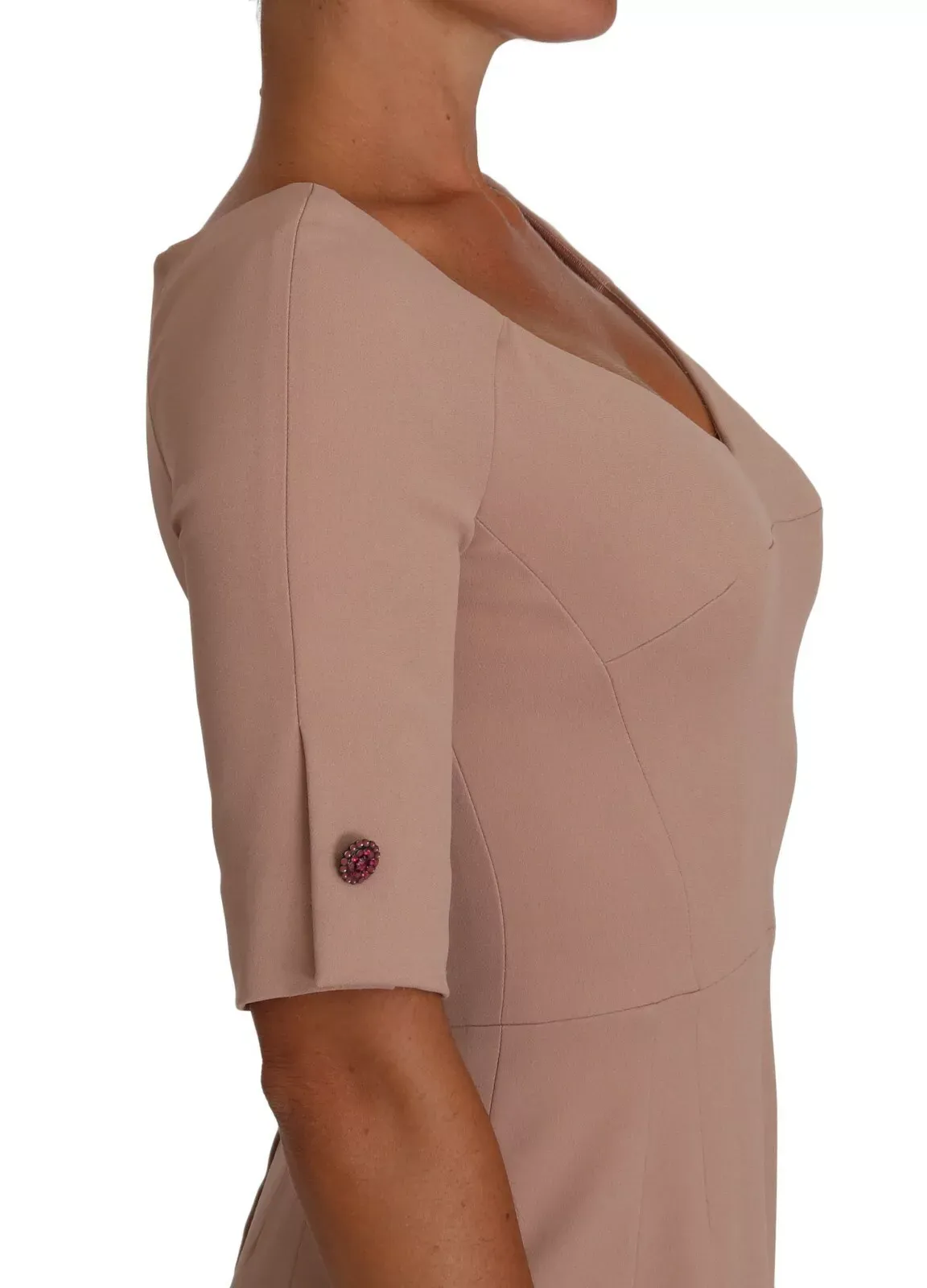 Dusty Midi Sheath Crystal Buttons Women's Dress (Pre-Owned) - Dolce & Gabbana - Modalova