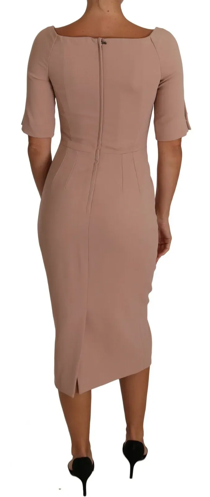 Dusty Midi Sheath Crystal Buttons Women's Dress (Pre-Owned) - Dolce & Gabbana - Modalova