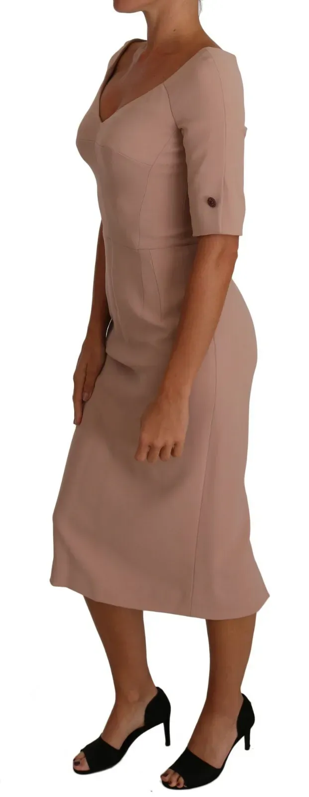 Dusty Midi Sheath Crystal Buttons Women's Dress (Pre-Owned) - Dolce & Gabbana - Modalova
