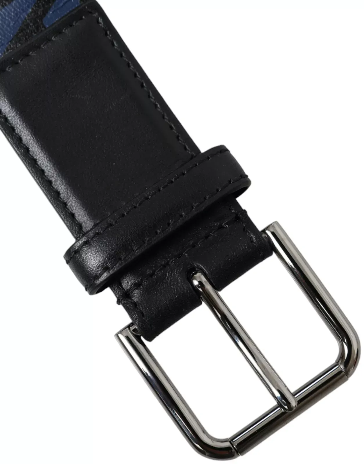 Black Blue Logo Silver Metal Buckle Men's Belt (Pre-Owned) - Dolce & Gabbana - Modalova