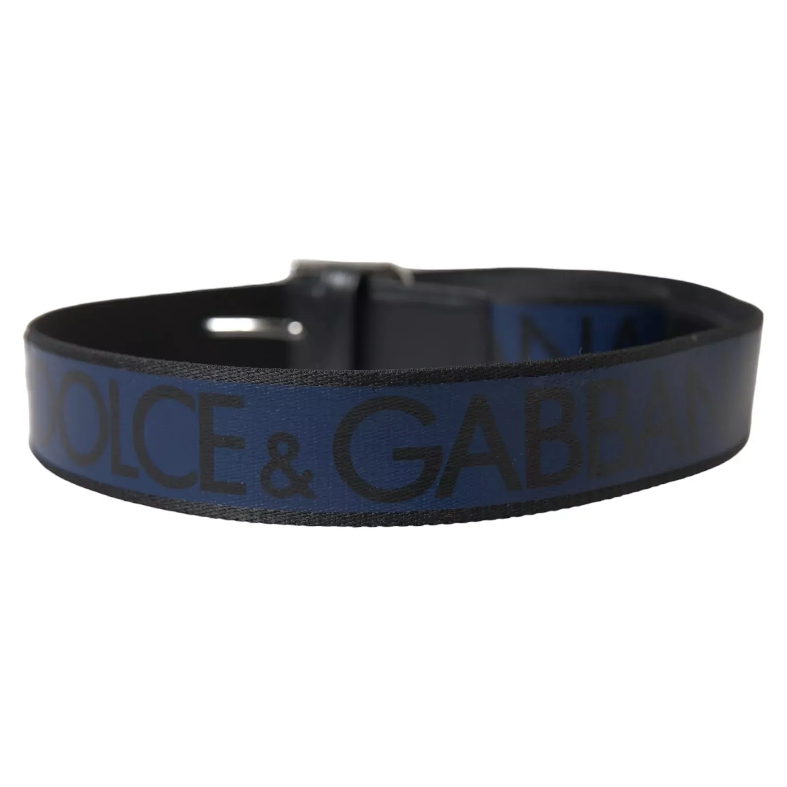 Black Blue Logo Silver Metal Buckle Men's Belt (Pre-Owned) - Dolce & Gabbana - Modalova