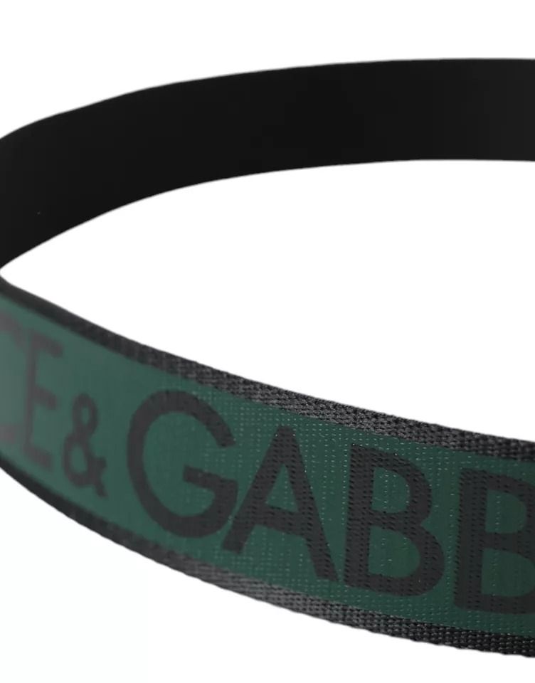 Black Green Logo Silver Metal Buckle Men's Belt (Pre-Owned) - Dolce & Gabbana - Modalova