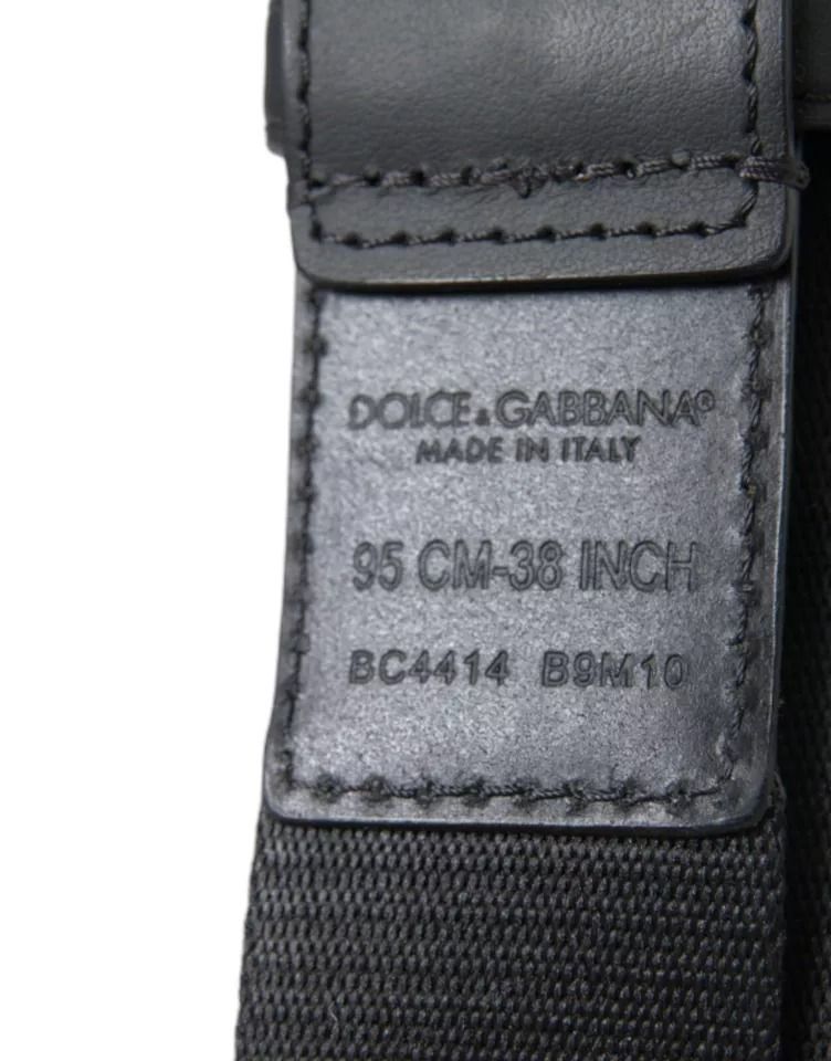 Black Green Logo Silver Metal Buckle Men's Belt (Pre-Owned) - Dolce & Gabbana - Modalova
