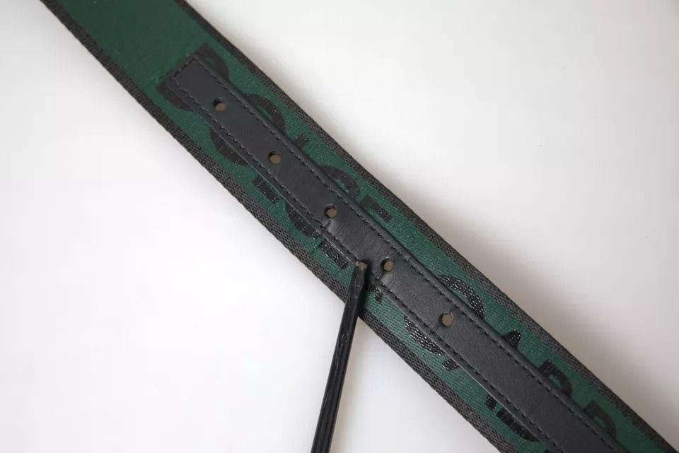 Black Green Logo Silver Metal Buckle Men's Belt (Pre-Owned) - Dolce & Gabbana - Modalova