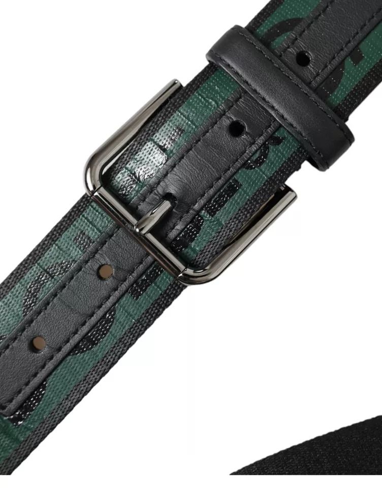 Black Green Logo Silver Metal Buckle Men's Belt (Pre-Owned) - Dolce & Gabbana - Modalova
