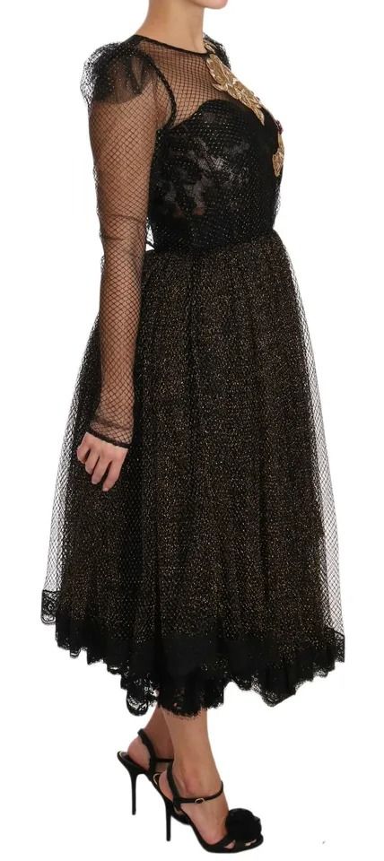 Gold Crystal Heart A-line Women's Dress (Pre-Owned) - Dolce & Gabbana - Modalova