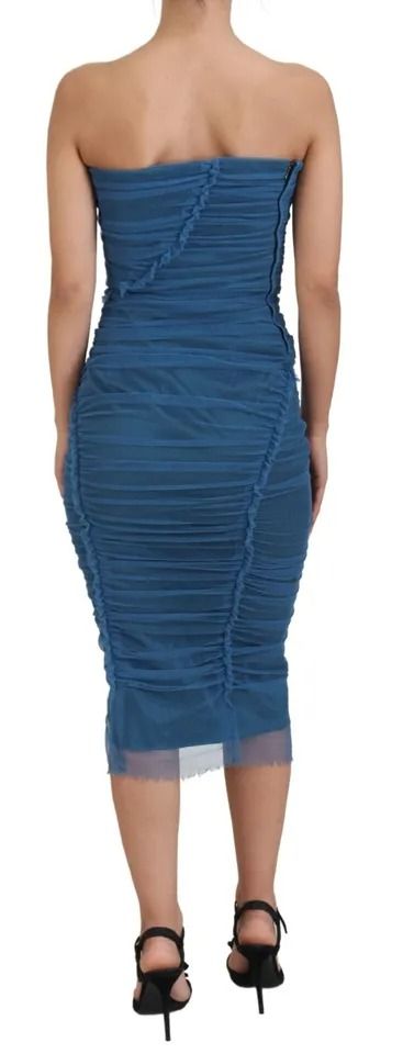 Mesh Trim Ruched Tulle Sheath Women's Dress (Pre-Owned) - Dolce & Gabbana - Modalova