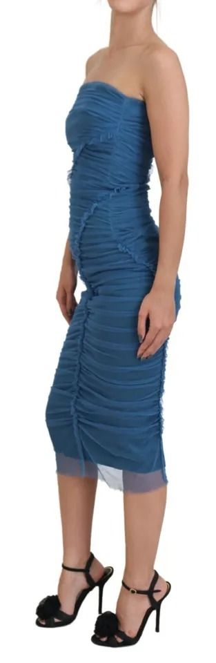 Mesh Trim Ruched Tulle Sheath Women's Dress (Pre-Owned) - Dolce & Gabbana - Modalova