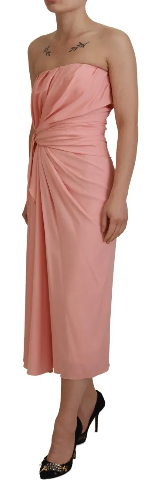 Silk Stretch Strapless Sheath Midi Women's Dress (Pre-Owned) - Dolce & Gabbana - Modalova