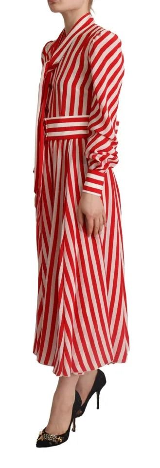 White Red Silk A-Line Shift Gown Maxi Women's Dress (Pre-Owned) - Dolce & Gabbana - Modalova