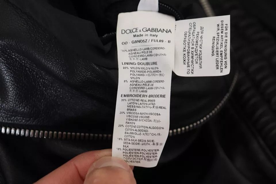 Black Leather Hooded Blouson Coat Men's Jacket (Pre-Owned) - Dolce & Gabbana - Modalova
