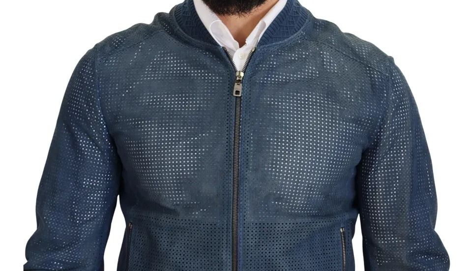Leather Perforated Full Zip Men's Jacket (Pre-Owned) - Dolce & Gabbana - Modalova