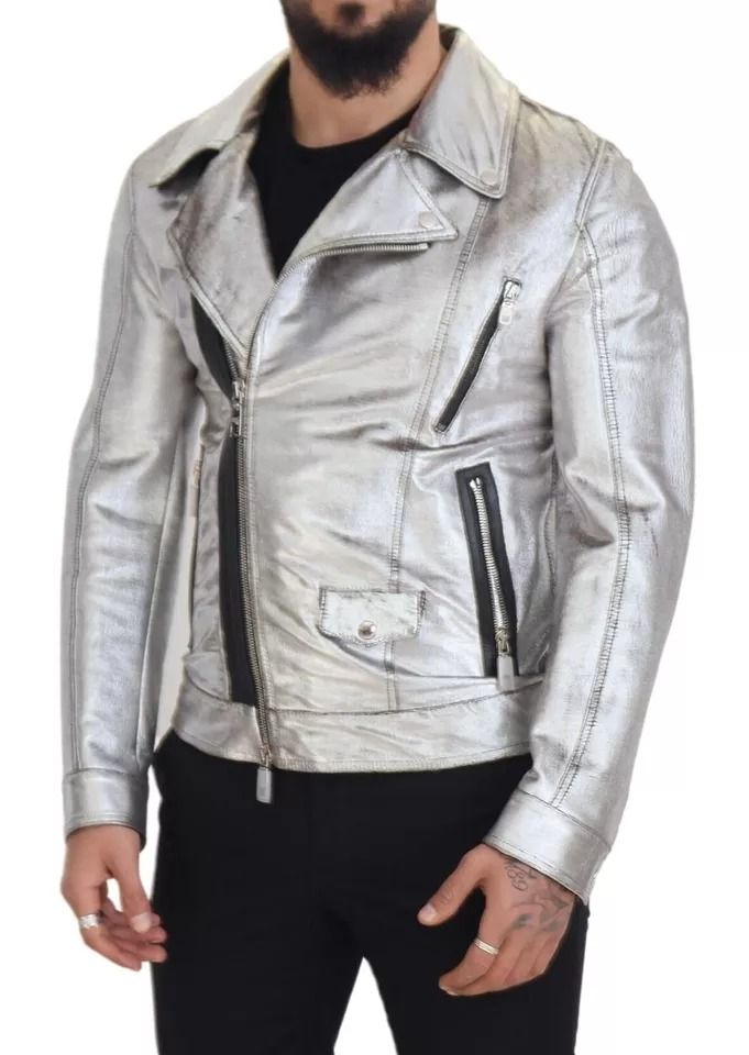 Leather Biker Coat Lambskin Men's Jacket (Pre-Owned) - Dolce & Gabbana - Modalova