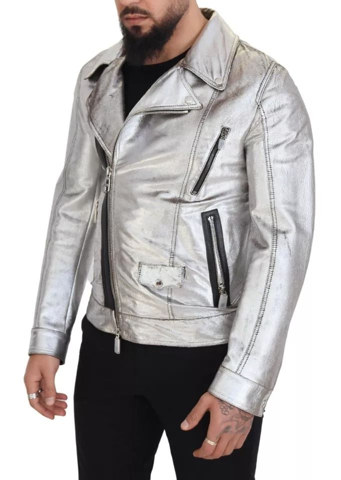 Leather Biker Coat Lambskin Men's Jacket (Pre-Owned) - Dolce & Gabbana - Modalova