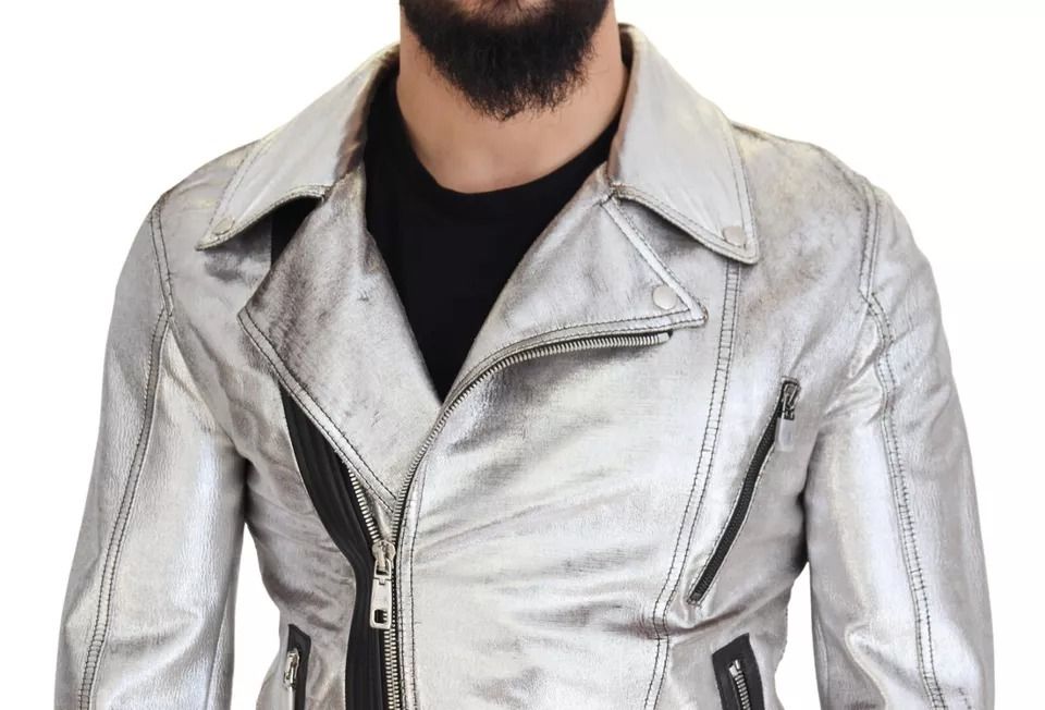 Leather Biker Coat Lambskin Men's Jacket (Pre-Owned) - Dolce & Gabbana - Modalova