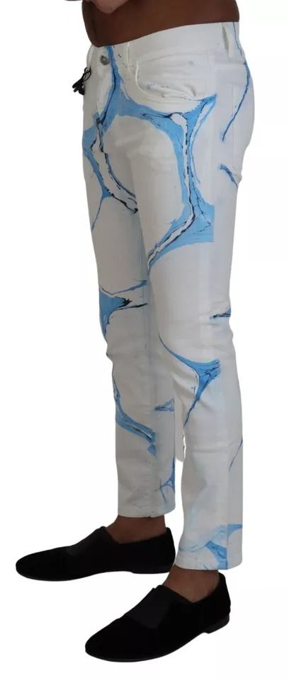 White Blue Cotton Skinny Denim Men's Jeans (Pre-Owned) - Dolce & Gabbana - Modalova