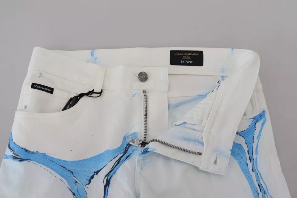 White Blue Cotton Skinny Denim Men's Jeans (Pre-Owned) - Dolce & Gabbana - Modalova
