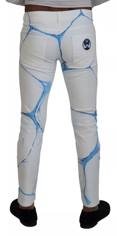 White Blue Cotton Skinny Denim Men's Jeans (Pre-Owned) - Dolce & Gabbana - Modalova