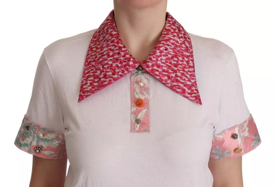 Sartoria T-shirt Button Wide Collar Women's Top (Pre-Owned) - Dolce & Gabbana - Modalova