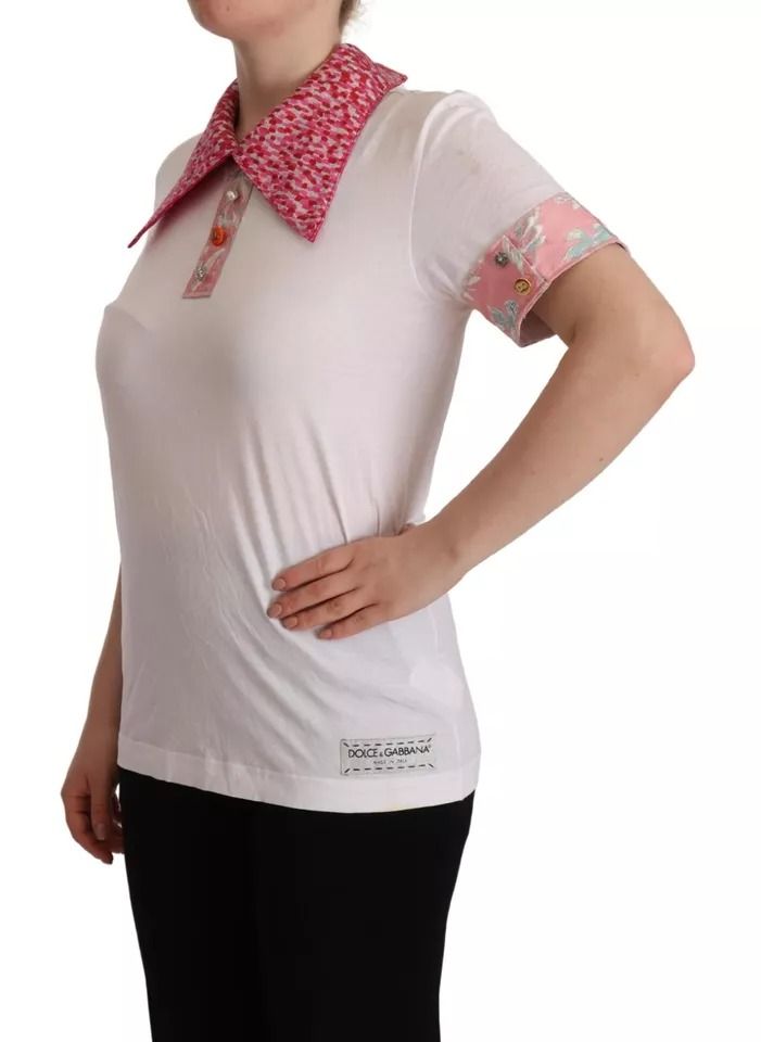 Sartoria T-shirt Button Wide Collar Women's Top (Pre-Owned) - Dolce & Gabbana - Modalova