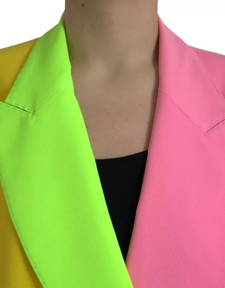Patchwork Peak Lapel Coat Women's Jacket (Pre-Owned) - Dolce & Gabbana - Modalova