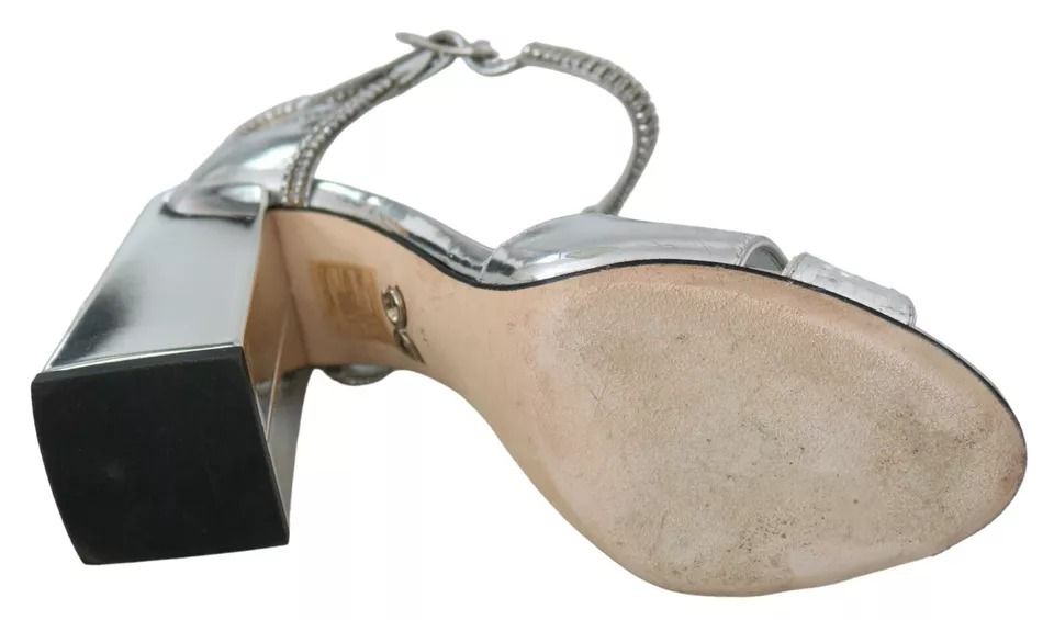 Crystals T-strap Sandals Leather Women's Shoes (Pre-Owned) - Dolce & Gabbana - Modalova