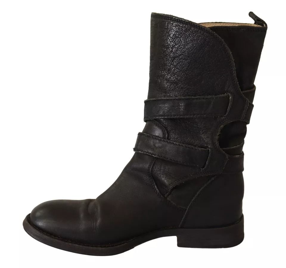 Leather Buckle Mid Calf Boots Women's Shoes (Pre-Owned) - Dolce & Gabbana - Modalova