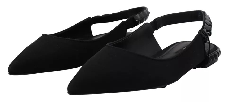 Flats Crystal Slingback Charmeuse Women's Shoes (Pre-Owned) - Dolce & Gabbana - Modalova