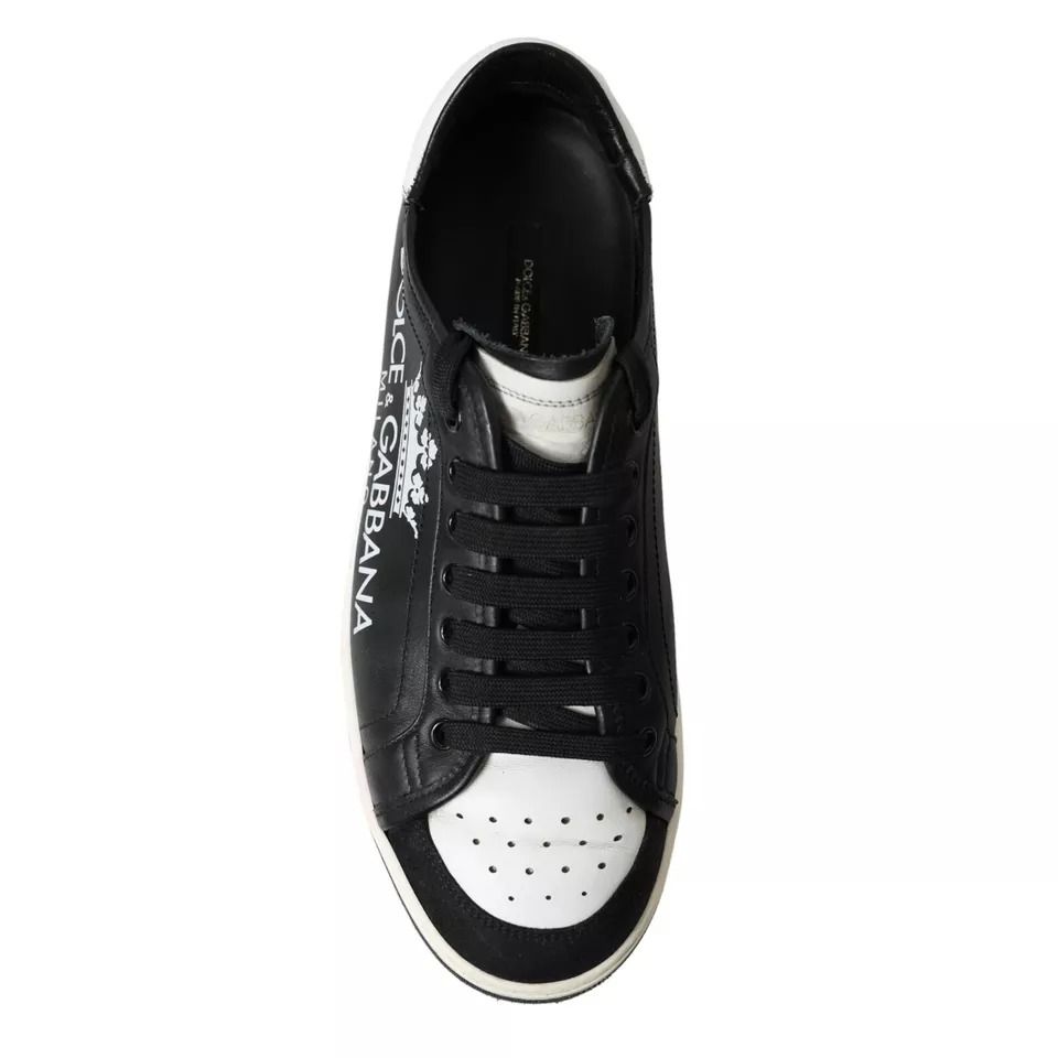 Black Leather Crown Milano Men Sneakers Men's Shoes (Pre-Owned) - Dolce & Gabbana - Modalova