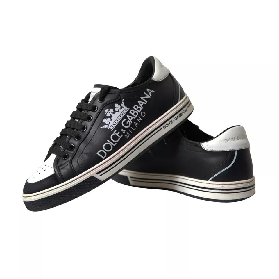 Black Leather Crown Milano Men Sneakers Men's Shoes (Pre-Owned) - Dolce & Gabbana - Modalova
