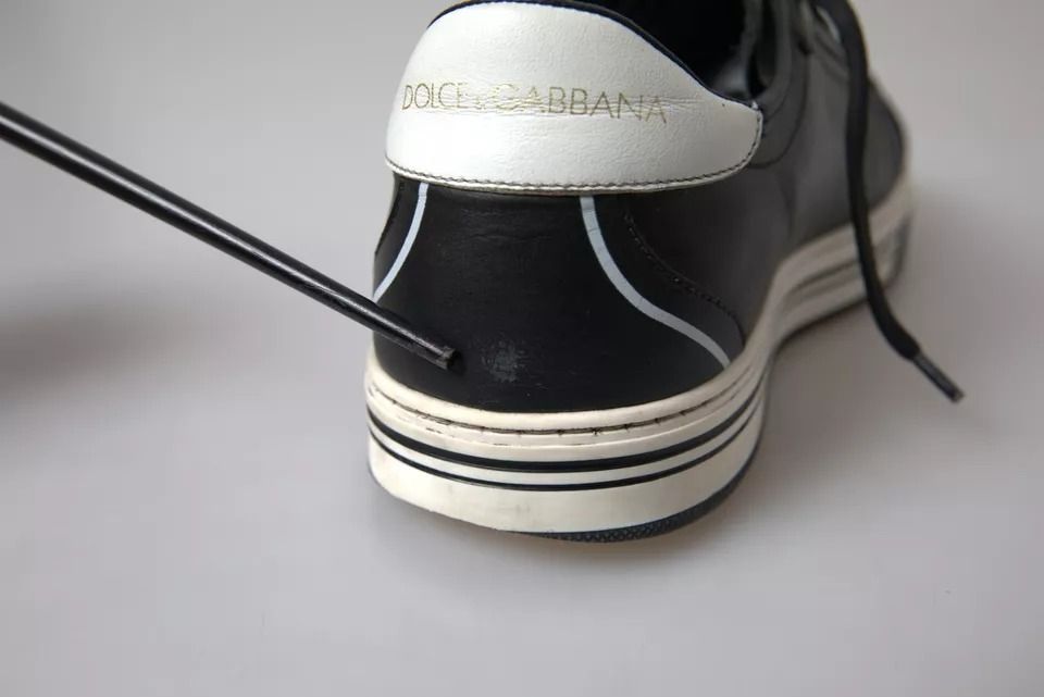 Black Leather Crown Milano Men Sneakers Men's Shoes (Pre-Owned) - Dolce & Gabbana - Modalova