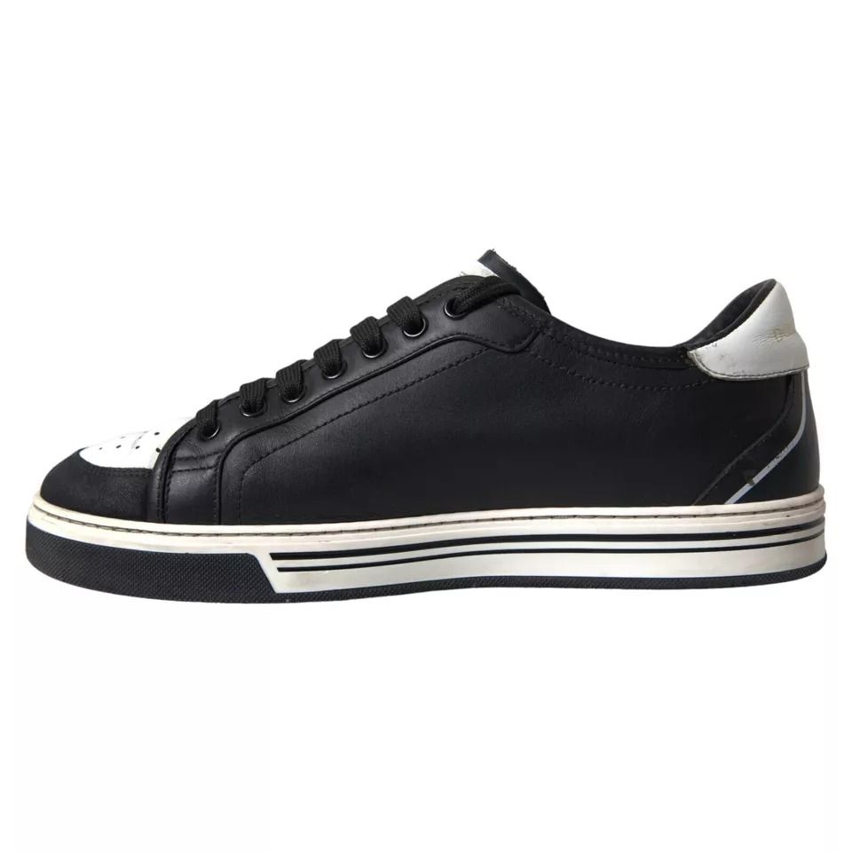 Black Leather Crown Milano Men Sneakers Men's Shoes (Pre-Owned) - Dolce & Gabbana - Modalova