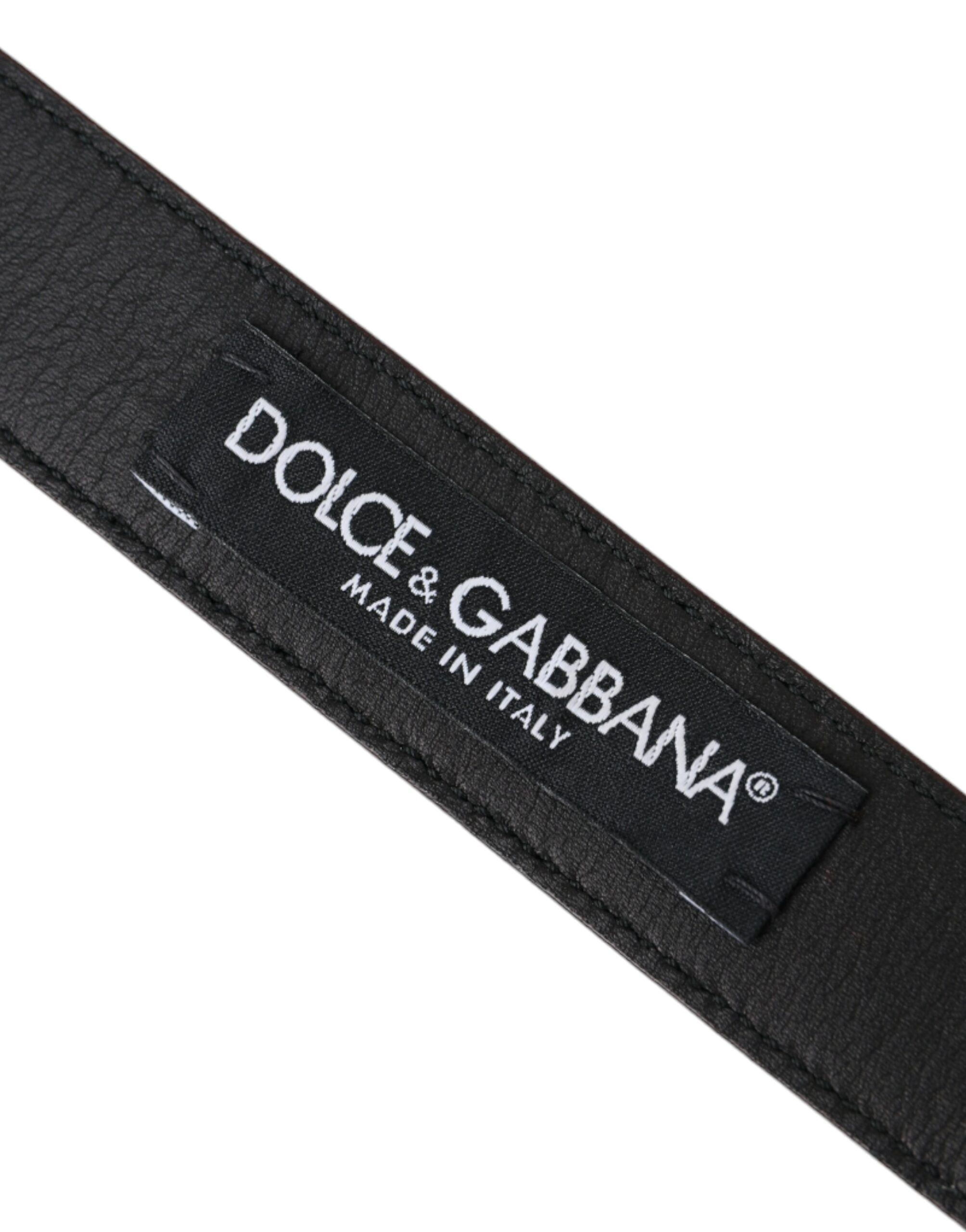 Leather Silver Metal Buckle Belt Men's Men - Dolce & Gabbana - Modalova