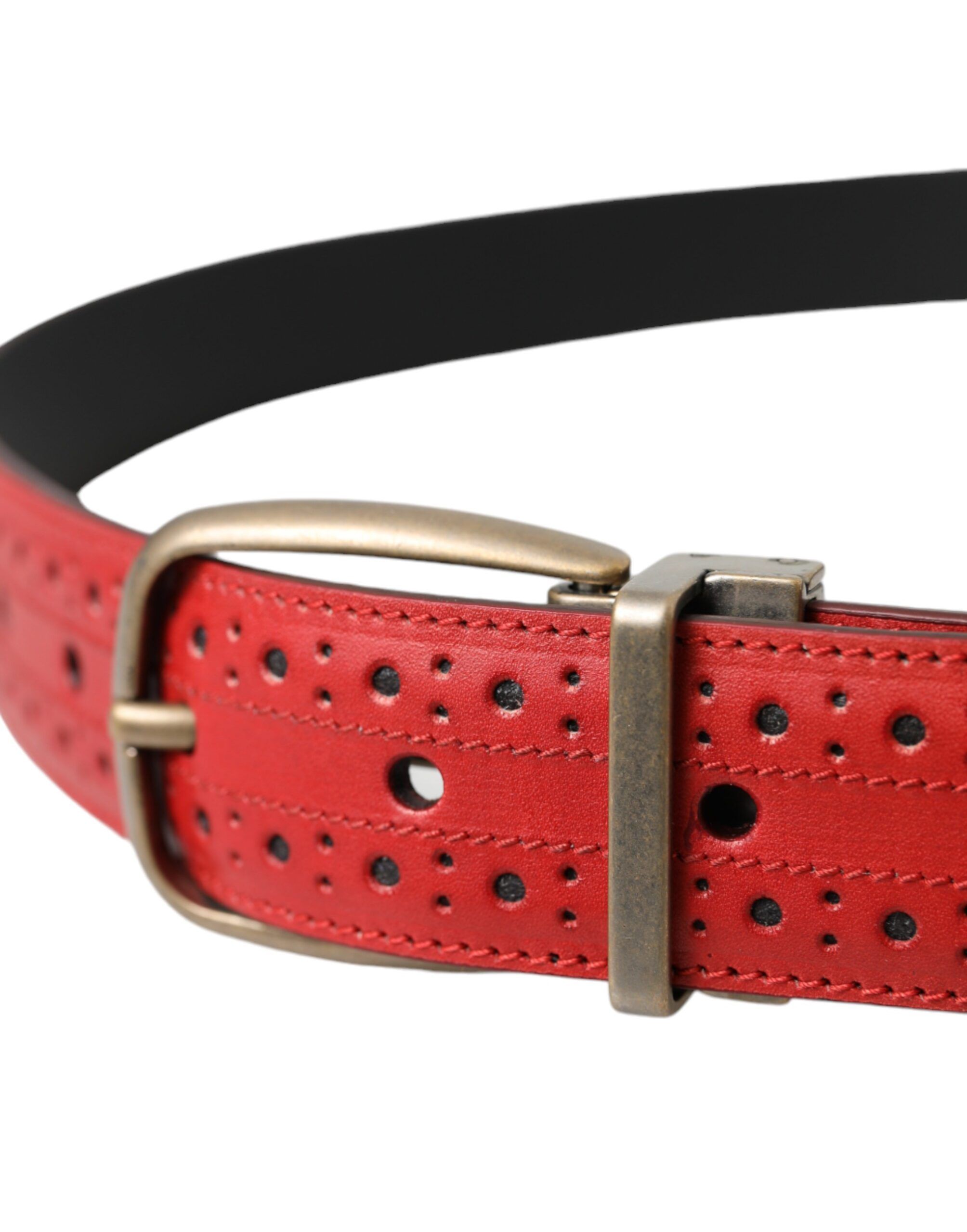 Perforated Leather Metal Buckle Belt Men's Men - Dolce & Gabbana - Modalova