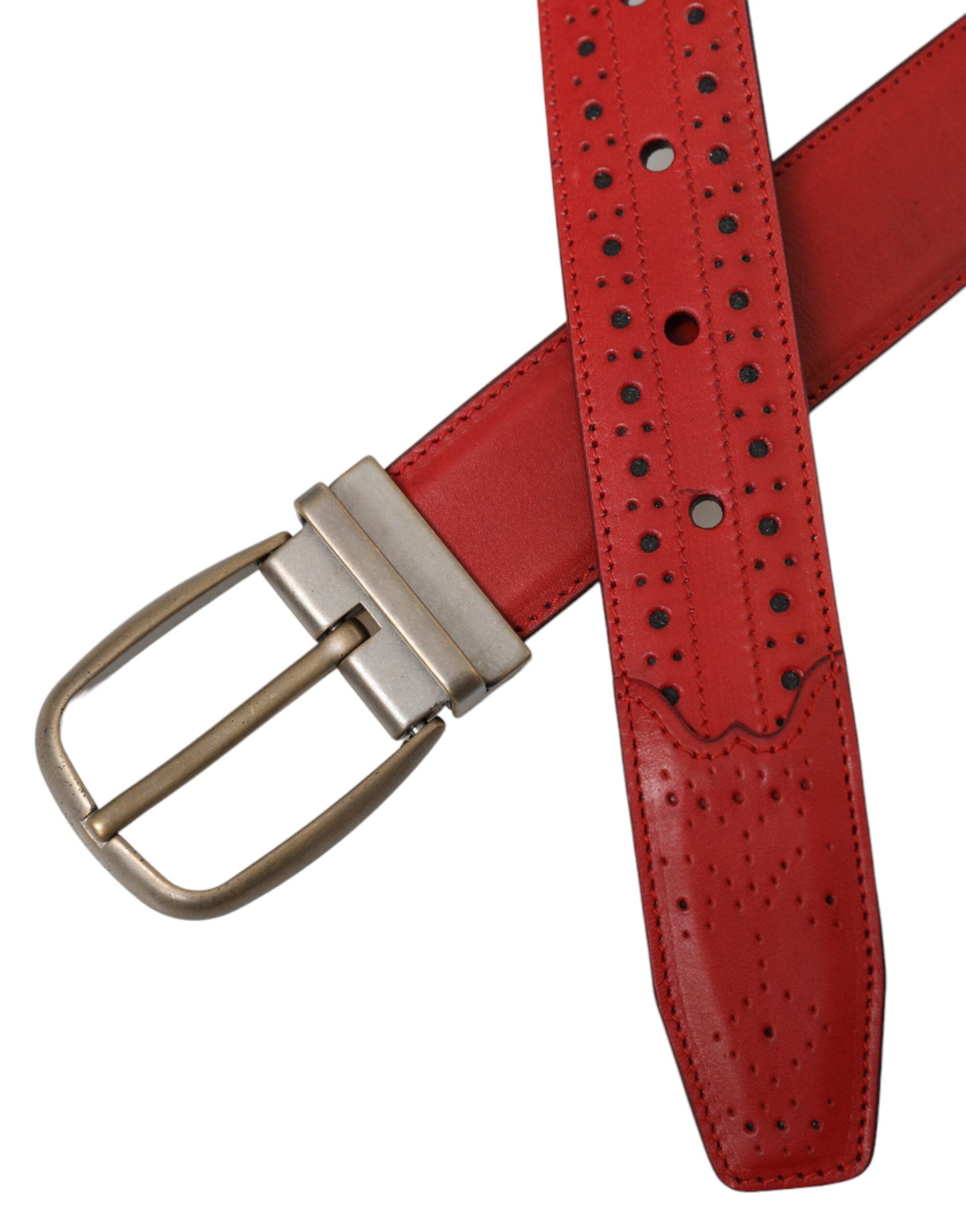 Perforated Leather Metal Buckle Belt Men's Men - Dolce & Gabbana - Modalova