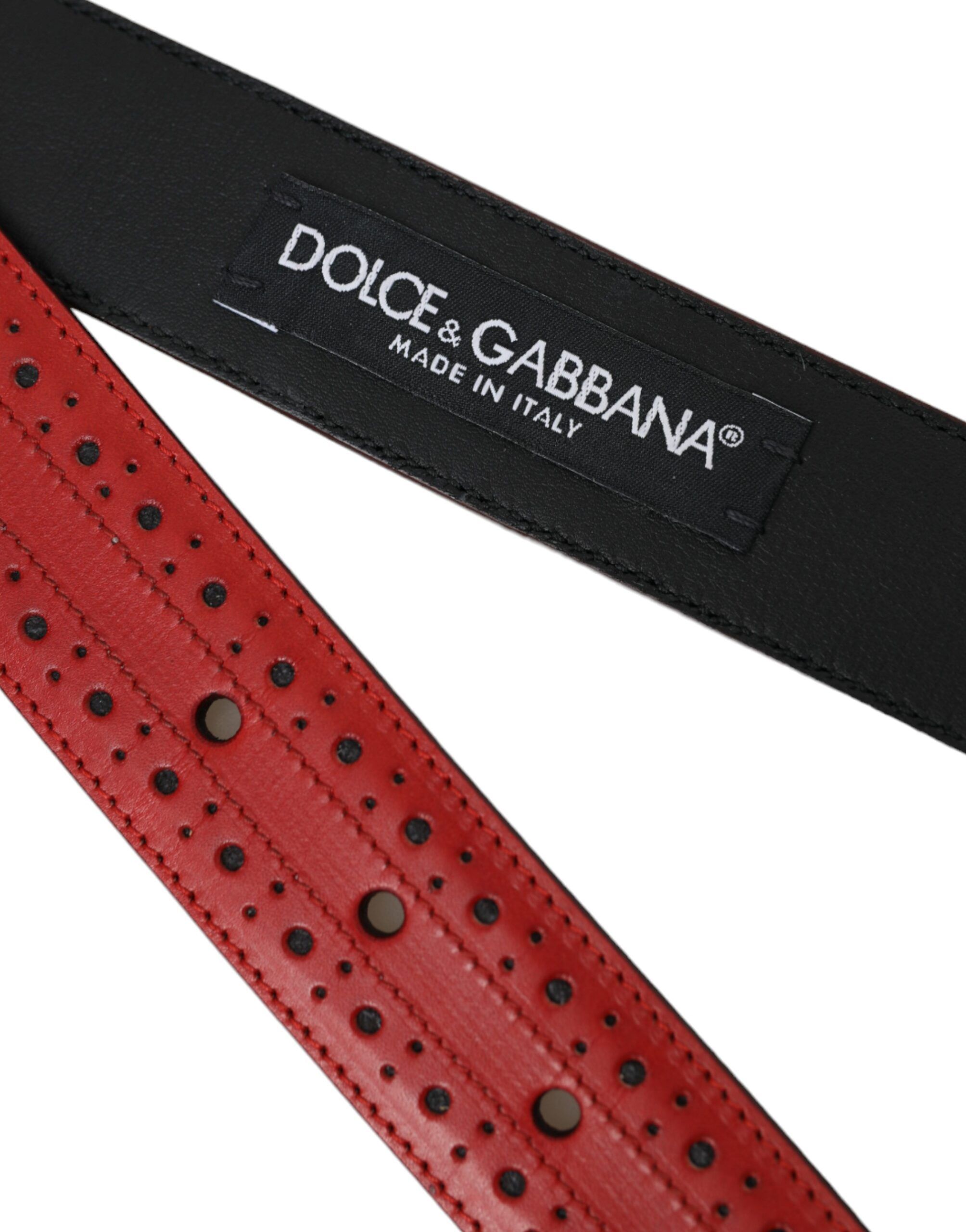 Perforated Leather Metal Buckle Belt Men's Men - Dolce & Gabbana - Modalova