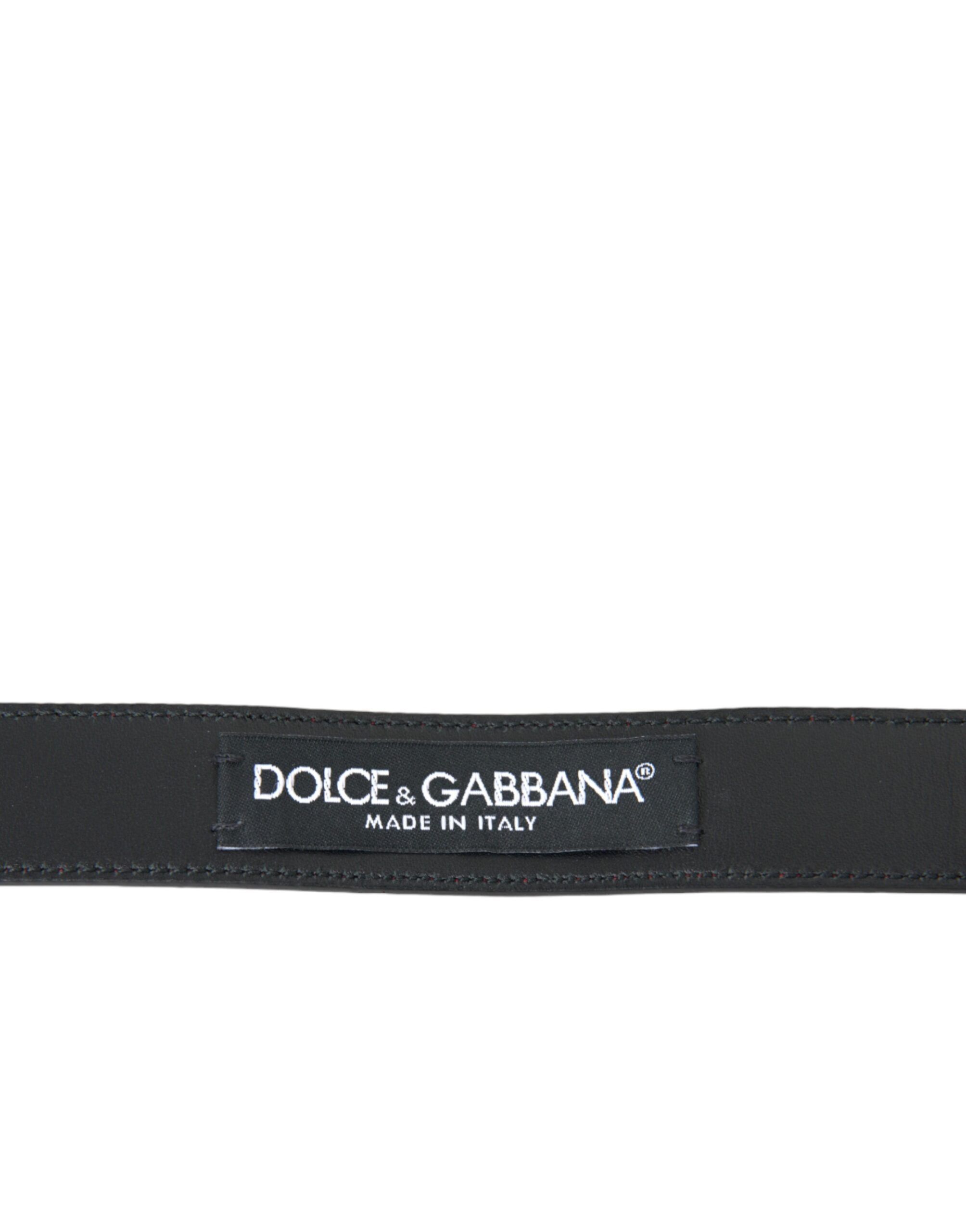 Leather Silver Metal Buckle Belt Men's Men - Dolce & Gabbana - Modalova