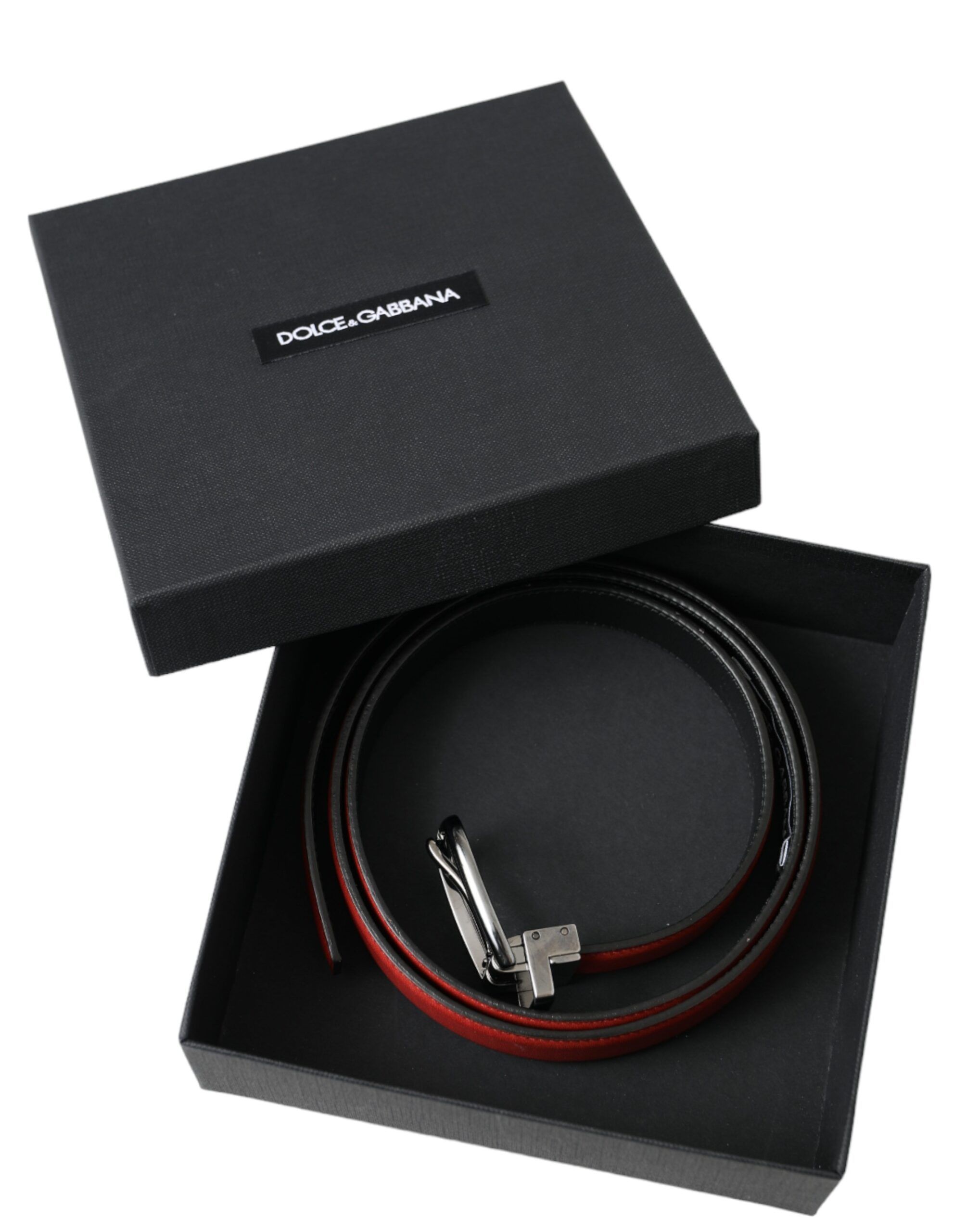Leather Silver Metal Buckle Belt Men's Men - Dolce & Gabbana - Modalova