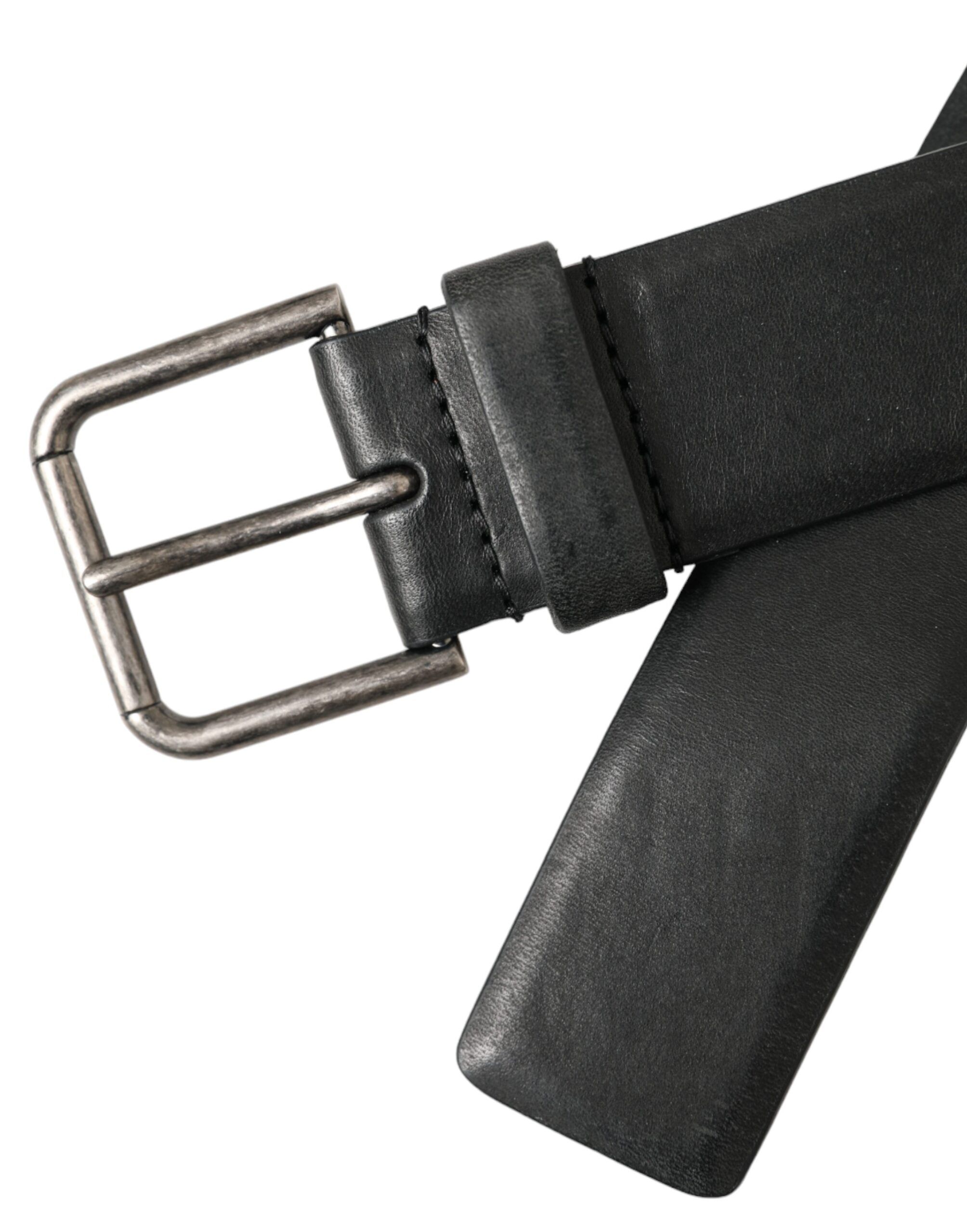 Calf Leather Silver Metal Buckle Men's Belt - Dolce & Gabbana - Modalova