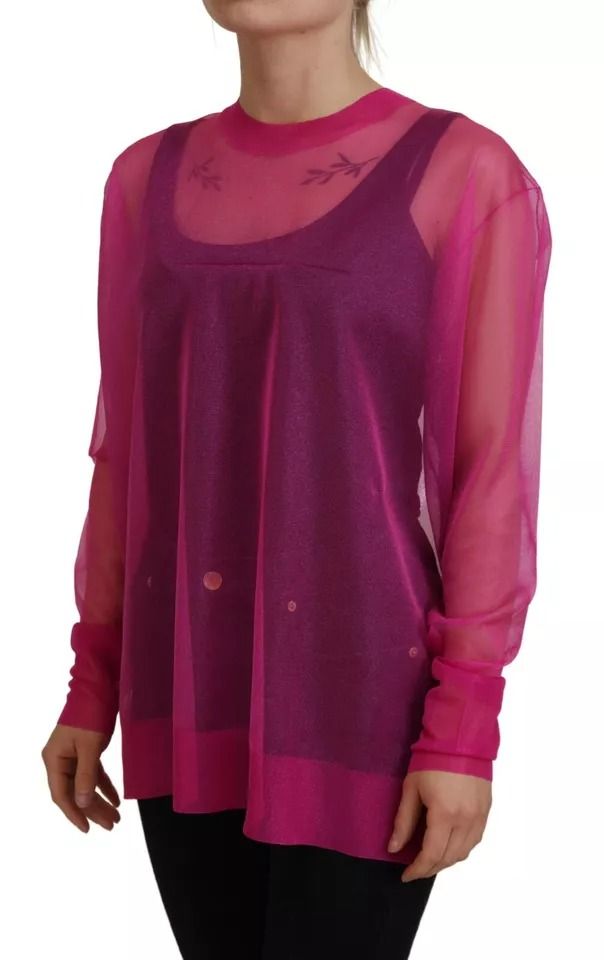 Fuchsia Polyester Crewneck Pullover Women's Sweater (Pre-Owned) - Dolce & Gabbana - Modalova