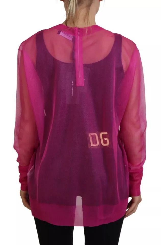 Fuchsia Polyester Crewneck Pullover Women's Sweater (Pre-Owned) - Dolce & Gabbana - Modalova