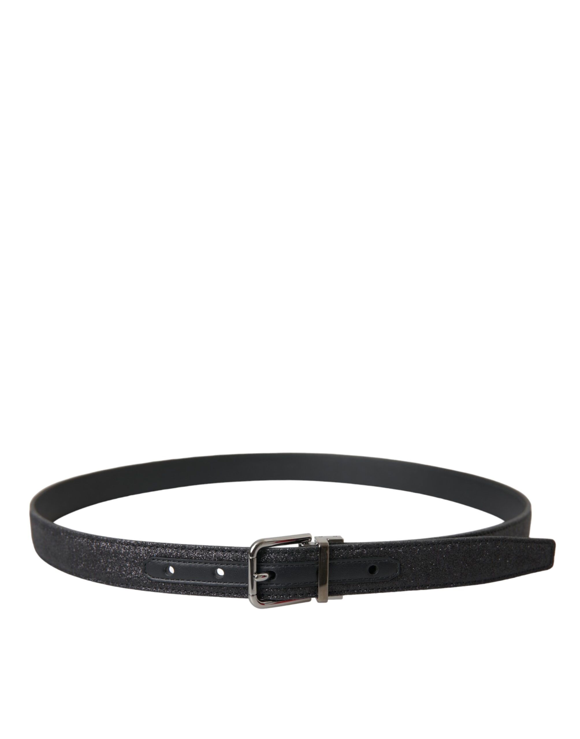 Glittered Leather Silver Buckle Women's Belt - Dolce & Gabbana - Modalova