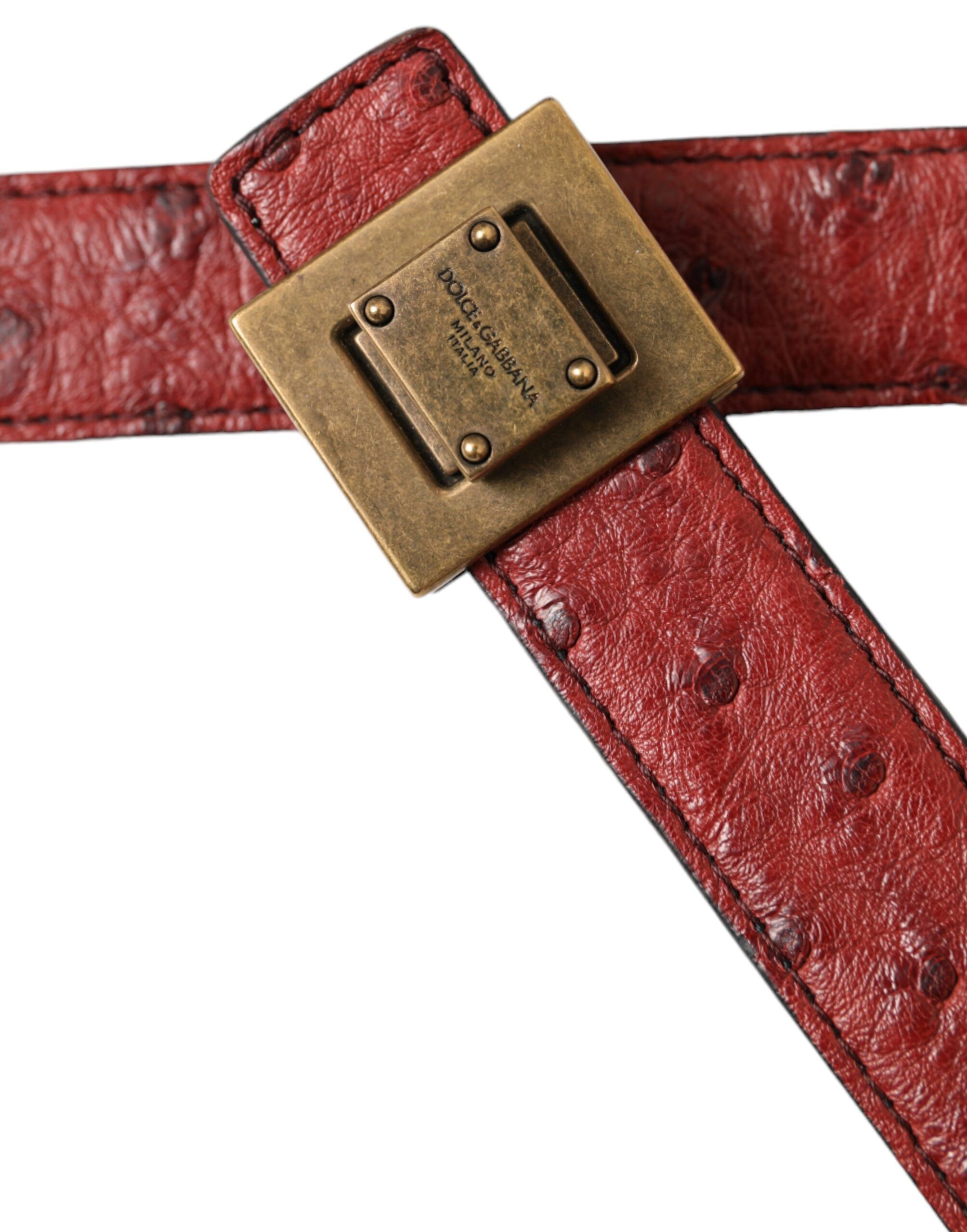 Leather Square Metal Buckle Women's Belt - Dolce & Gabbana - Modalova
