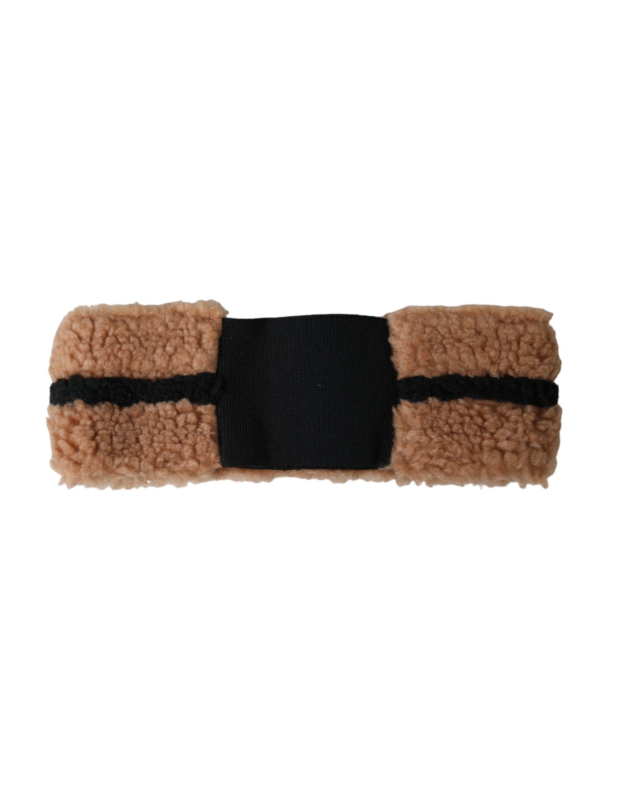 Brown Black Fleece Wool Head Band Hat Men's Men - Dolce & Gabbana - Modalova