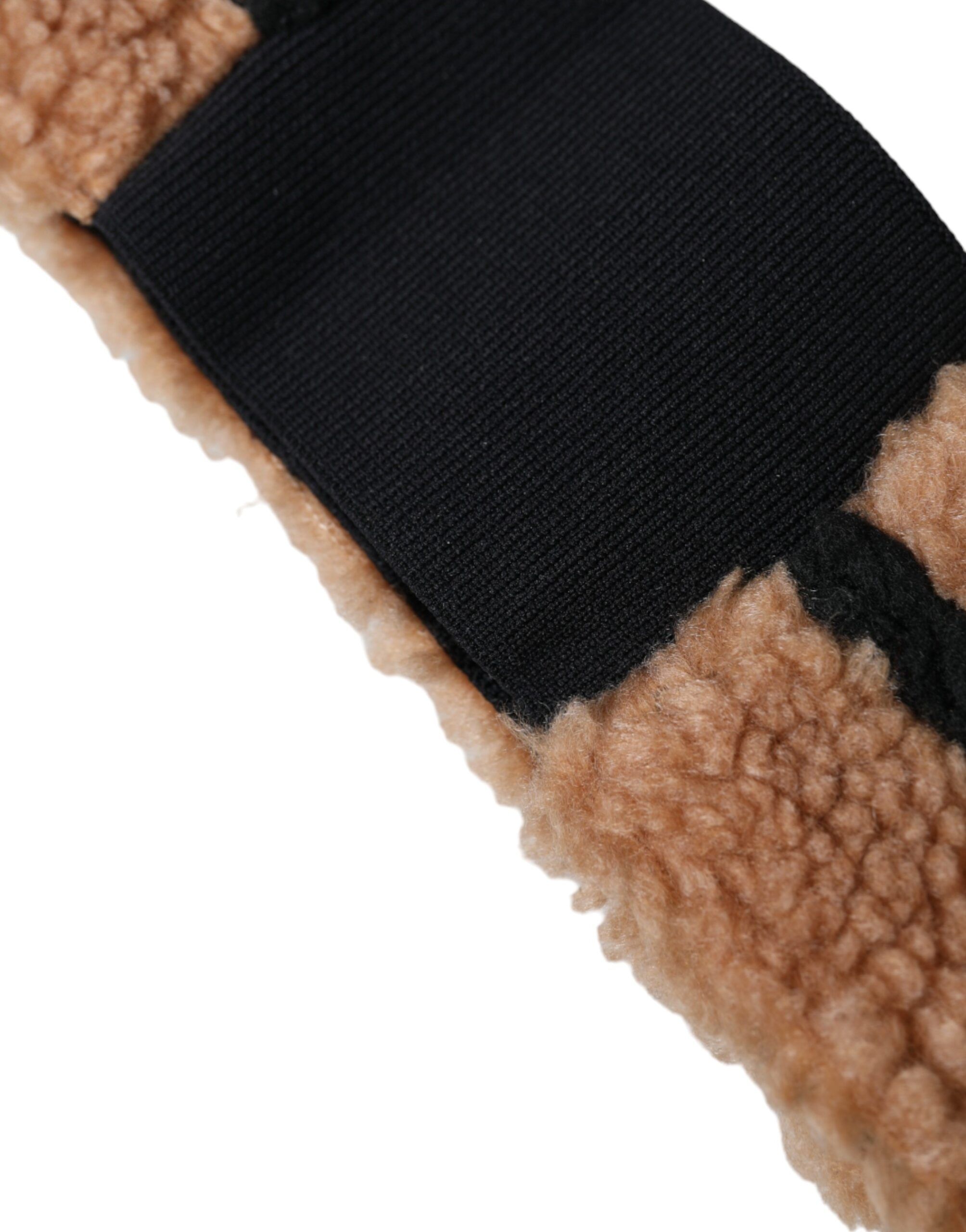 Brown Black Fleece Wool Head Band Hat Men's Men - Dolce & Gabbana - Modalova