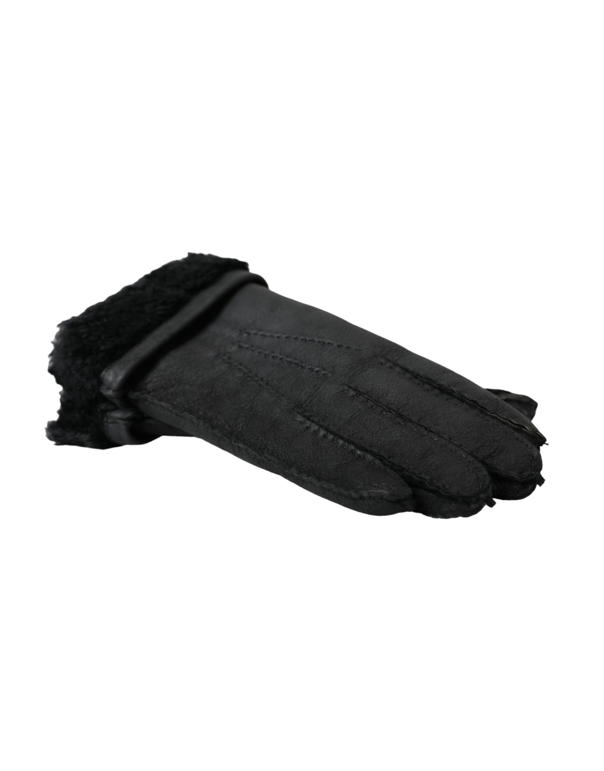Leather Fur Short Hands Men's Gloves - Dolce & Gabbana - Modalova